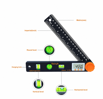 Measure, lock, and transfer angles with professional precision.